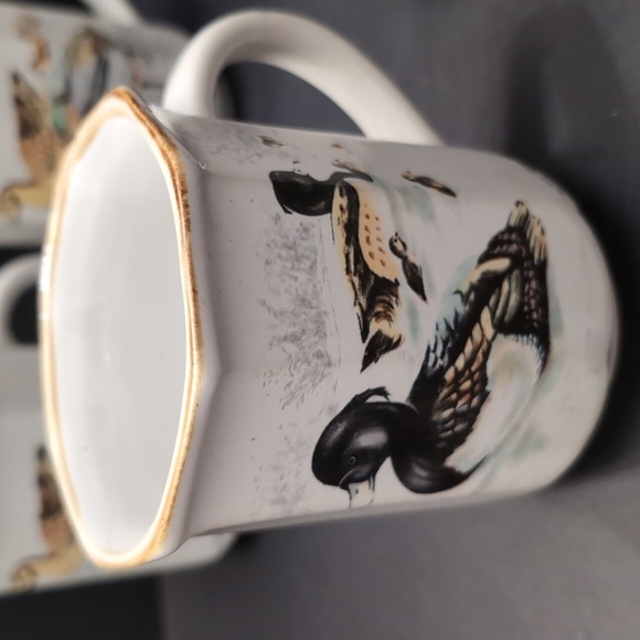 VGT, Stoneware Northkraft Korea Set Of 6 Coffee Cups with Swimming Ducks. - Picture 2 of 14